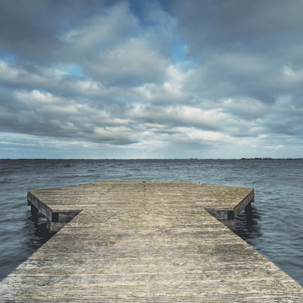 stormy dock lake