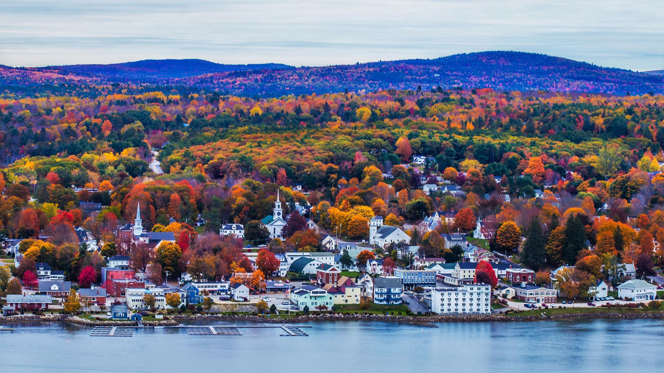 New England Town in Fall