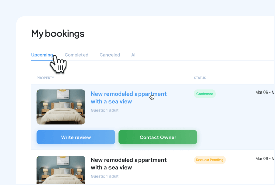 overview booking categories