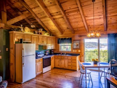 Lake View Country Blue Log Cabin