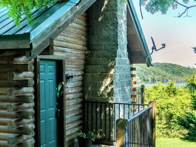 Lake View Country Blue Log Cabin