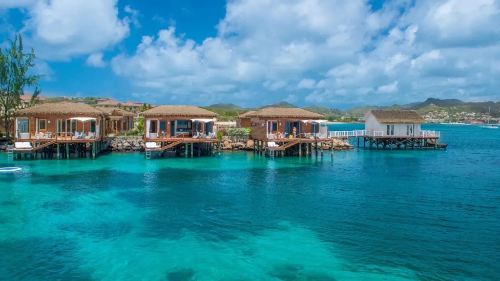 Sandals Grande St. Lucian overwater bungalows Caribbean