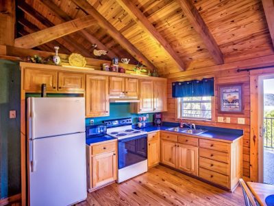 Lake View Country Blue Log Cabin